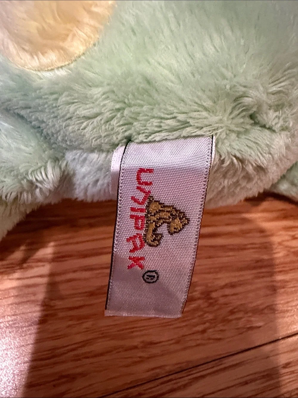 Unipak Mint Green Polka Dot Frog Plush with Pink & Yellow Accents with rattle